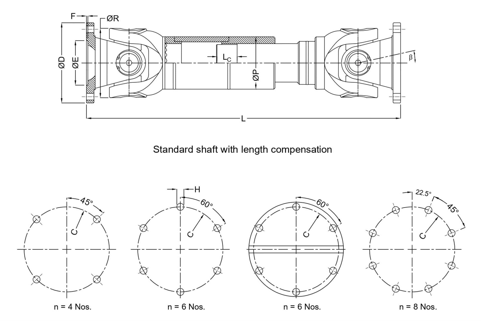 Industrial Cardan Shaft - Color: Yellow