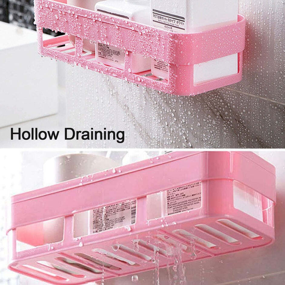 Multipurpose Shelf Storage Rack Organizer Caddy Basket With Sticker (1094l) - Plastic, Standard Size, Multi-assorted Color | Vacuum Suction, Ideal For Bathroom & Kitchen Storage