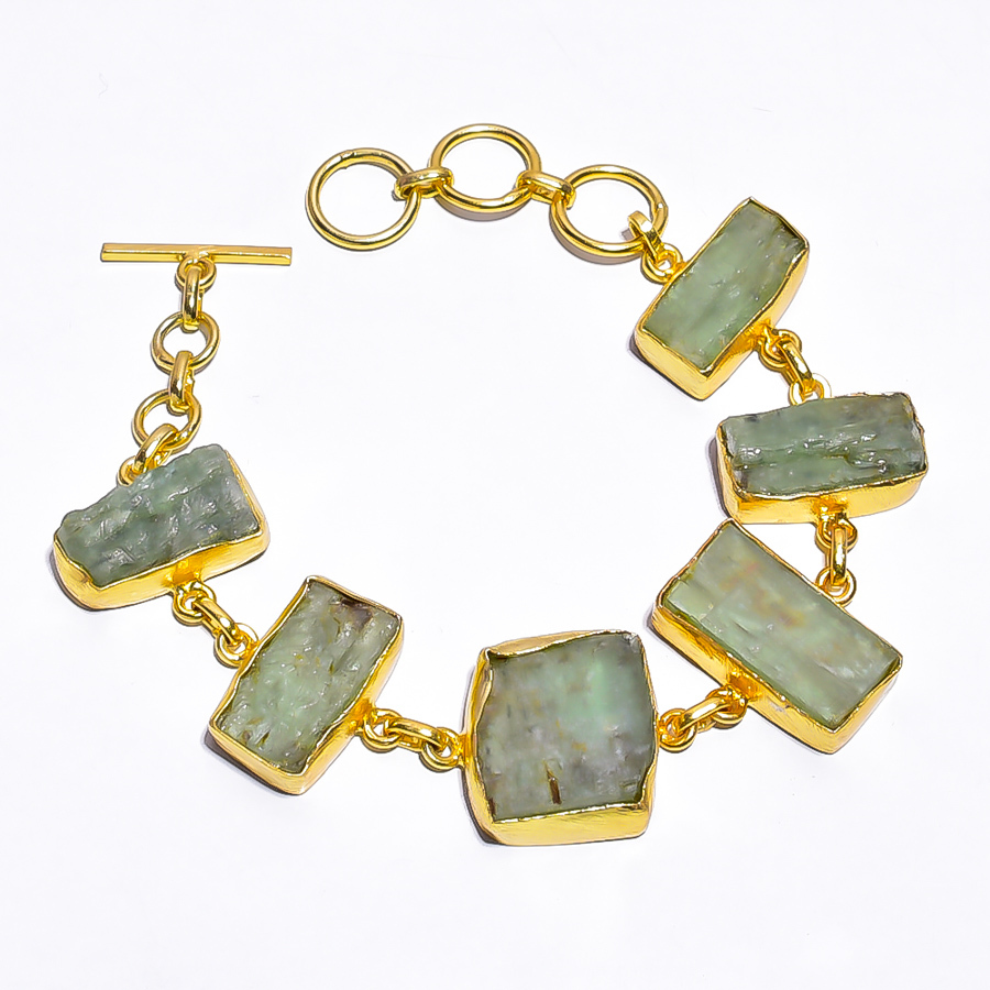 Sunstone Raw Gemstone 925 Sterling Silver Gold Plated Bracelet Girls Fashion Bracelet Supplier