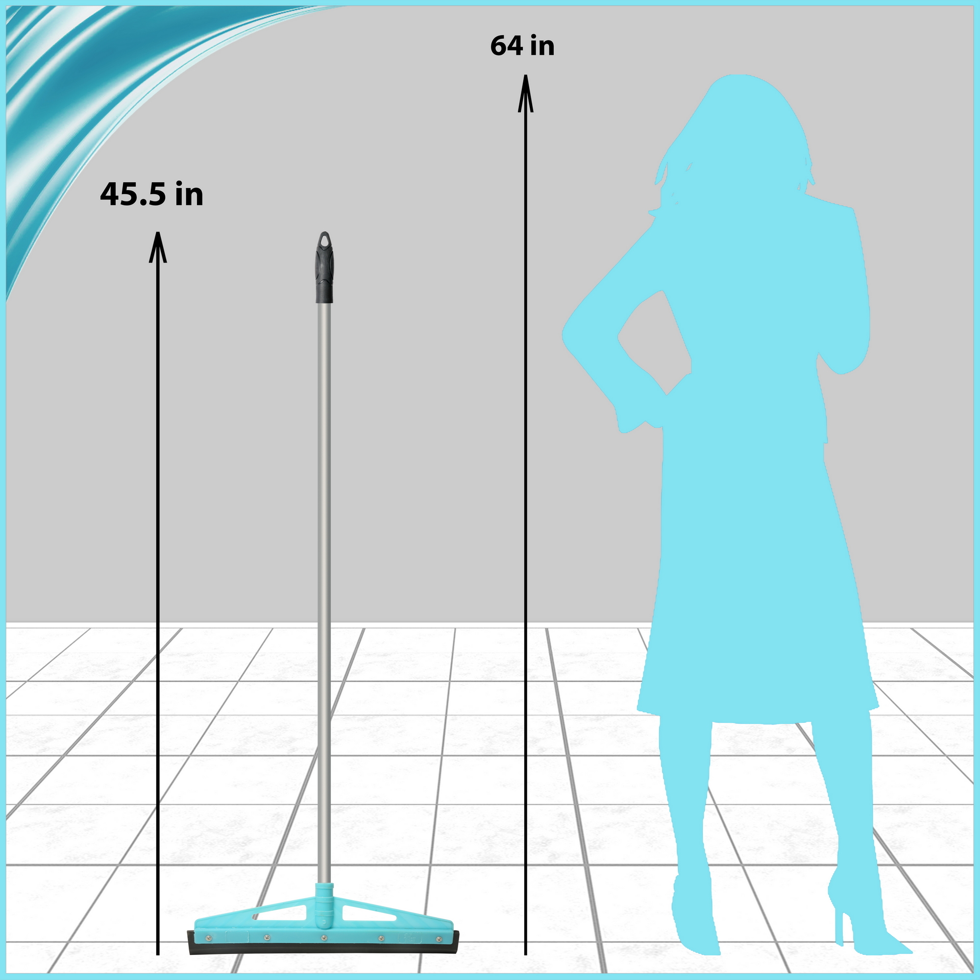 Fastclean 16 Elite Rubber Wipers - Strong Virgin Plastic Material, Blue Shade | Soft Rubber Design For Long Life & Effective Floor Cleaning