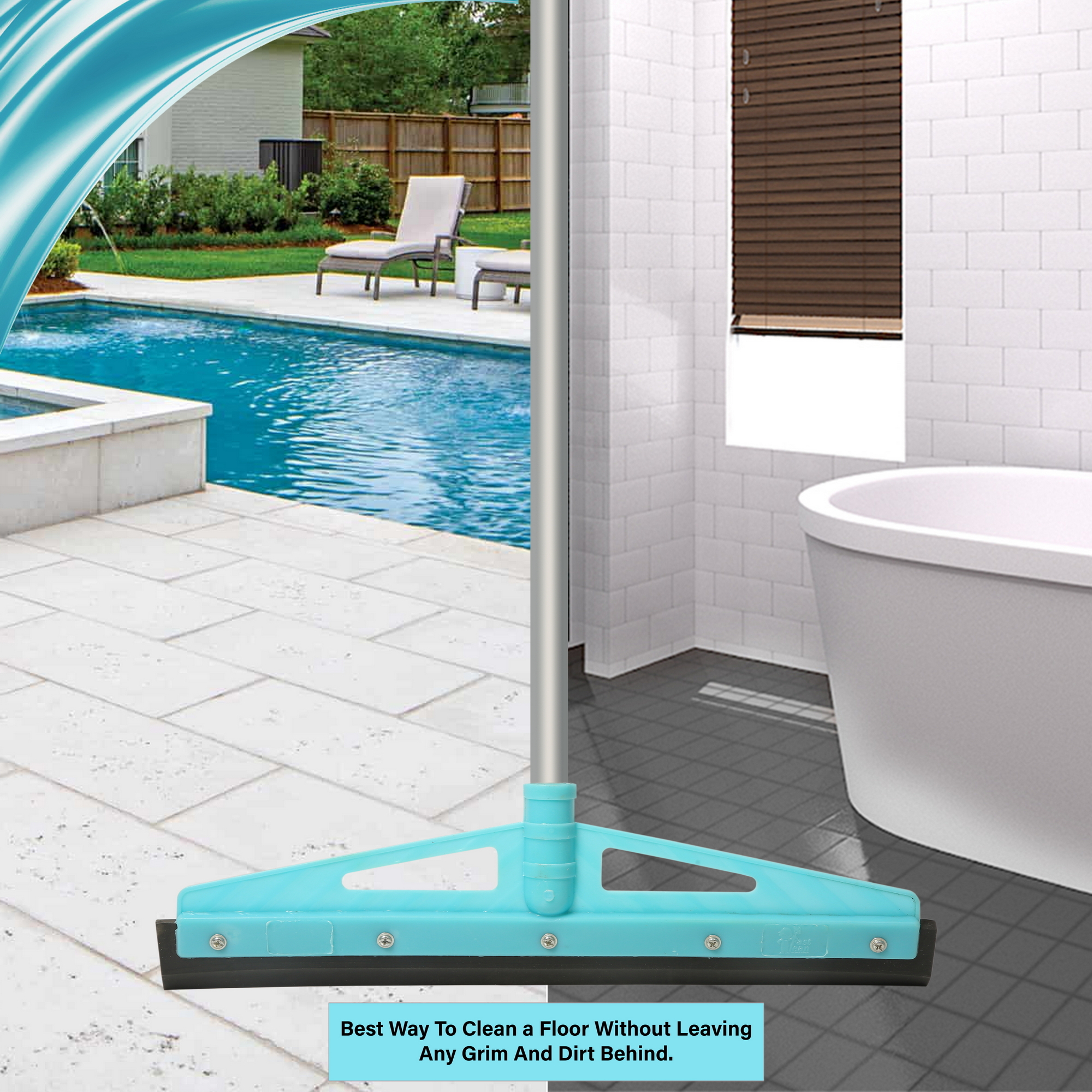 Fastclean 16 Elite Rubber Wipers - Strong Virgin Plastic Material, Blue Shade | Soft Rubber Design For Long Life & Effective Floor Cleaning