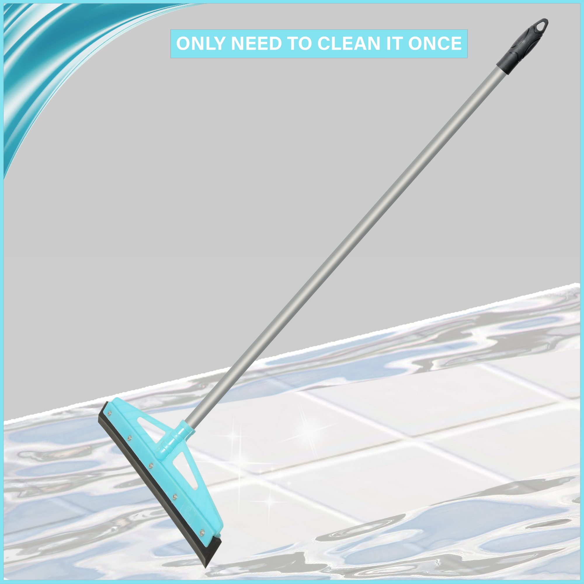 Fastclean 16 Elite Rubber Wipers - Strong Virgin Plastic Material, Blue Shade | Soft Rubber Design For Long Life & Effective Floor Cleaning
