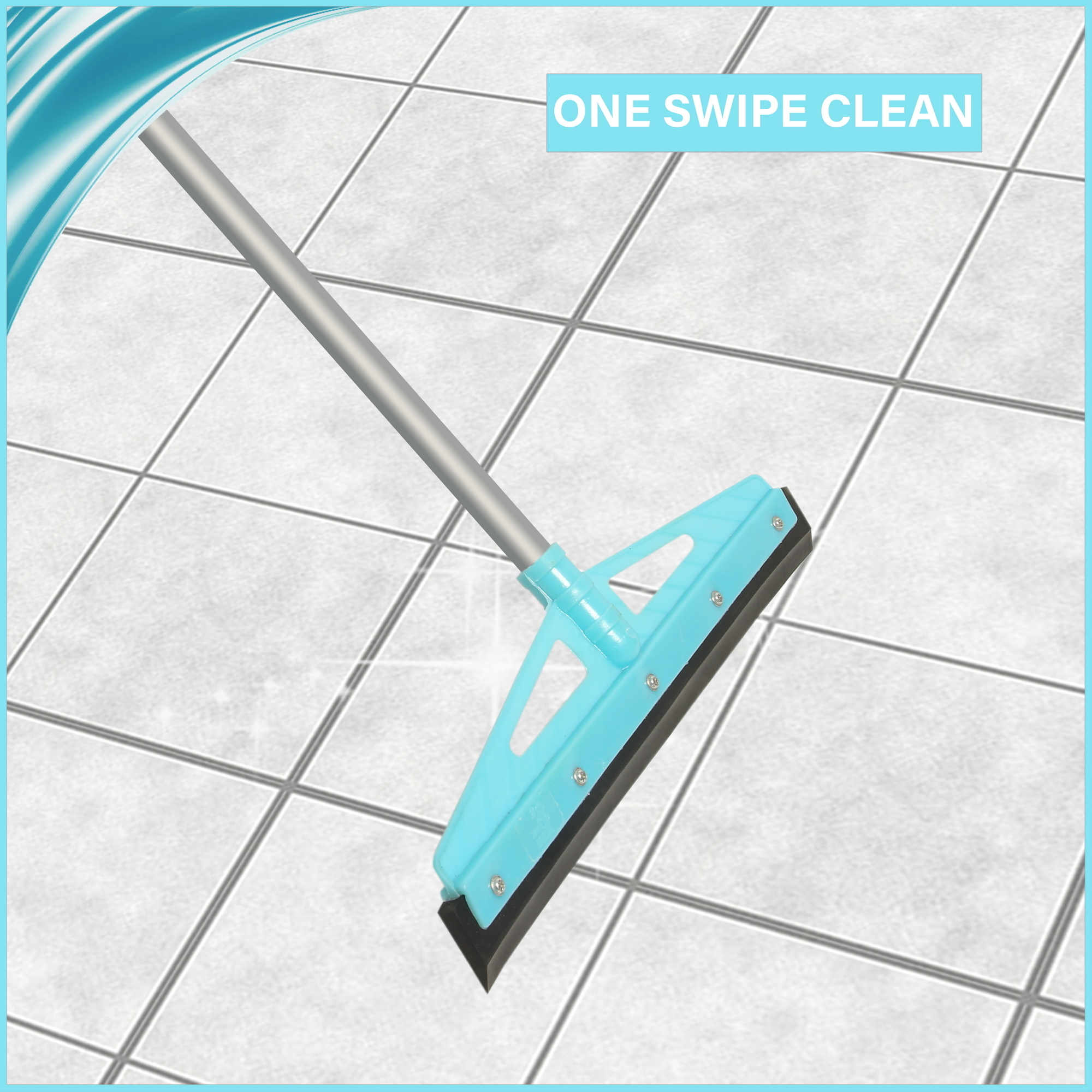 Fastclean 16 Elite Rubber Wipers - Strong Virgin Plastic Material, Blue Shade | Soft Rubber Design For Long Life & Effective Floor Cleaning