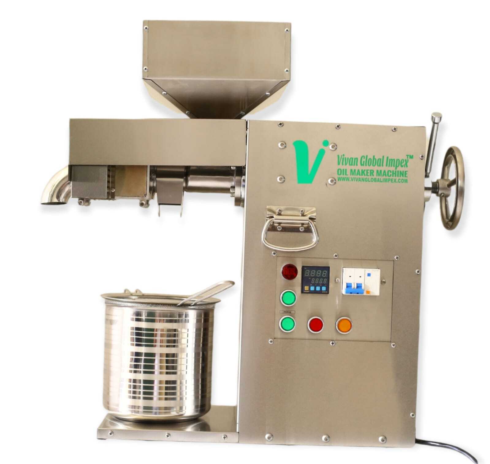 Oil Press Machine - 20kg/hr Capacity, 2000w Stainless Steel , Fully Automatic With 1-year Warranty