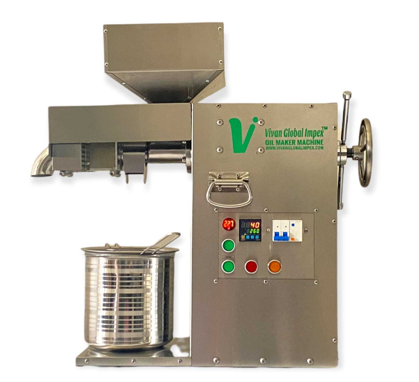 Oil Press Machine - 20kg/hr Capacity, 2000w Stainless Steel , Fully Automatic With 1-year Warranty