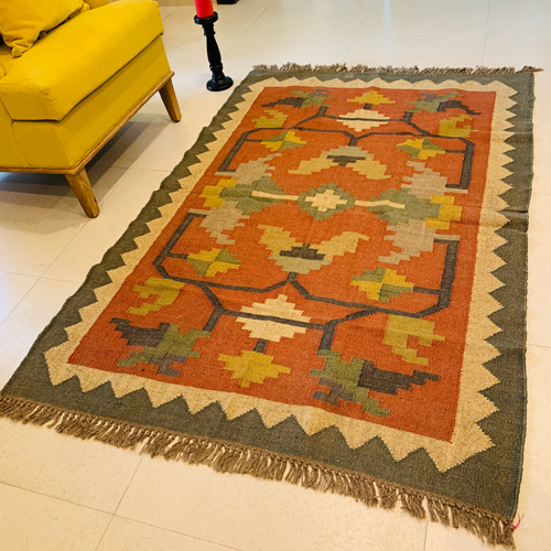 ब्राउन किलिम हैंडवॉवन रग्स