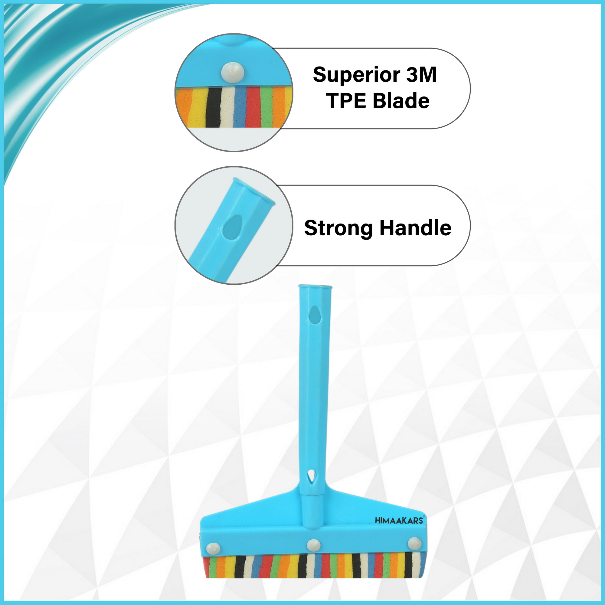 Fastclean Splash Kitchen Wiper - Strong Virgin Plastic Material, Soft Rubber For Long Life | Available In Blue, Red, Yellow Colors, 5-year Shelf Life
