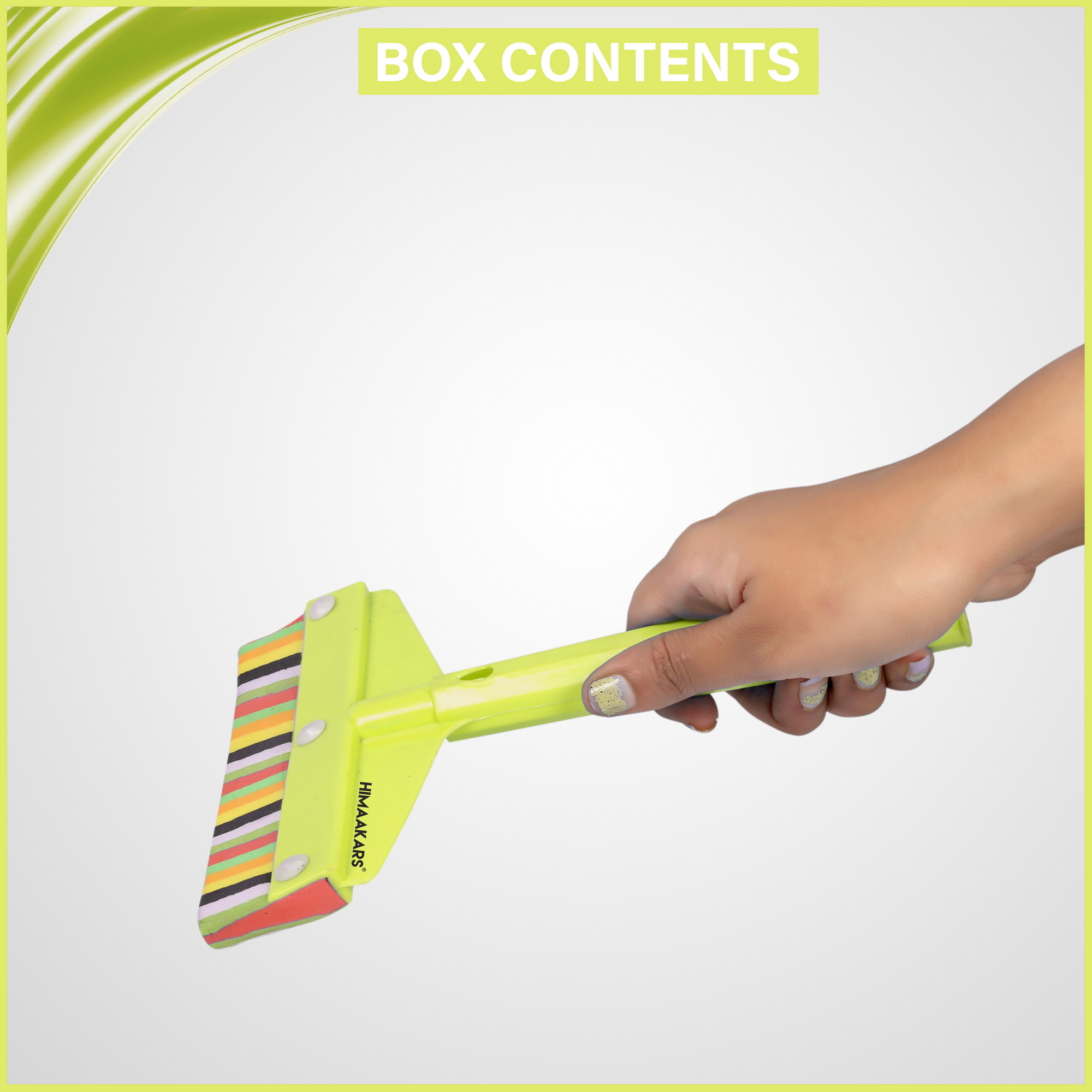 Fastclean Splash Kitchen Wiper - Strong Virgin Plastic Material, Soft Rubber For Long Life | Available In Blue, Red, Yellow Colors, 5-year Shelf Life