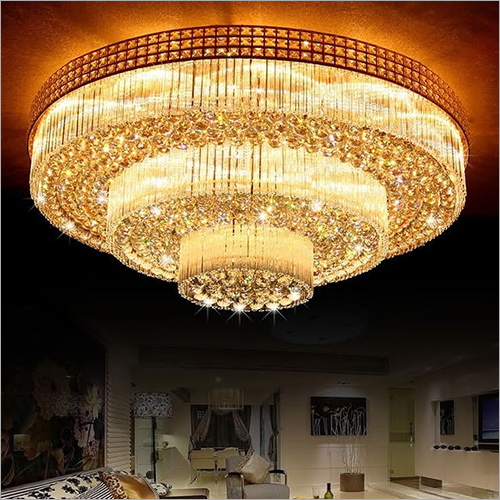 राउंड 3 स्टेप्स क्रिस्टल चंदेलियर लाइट सोर्स: एनर्जी सेविंग