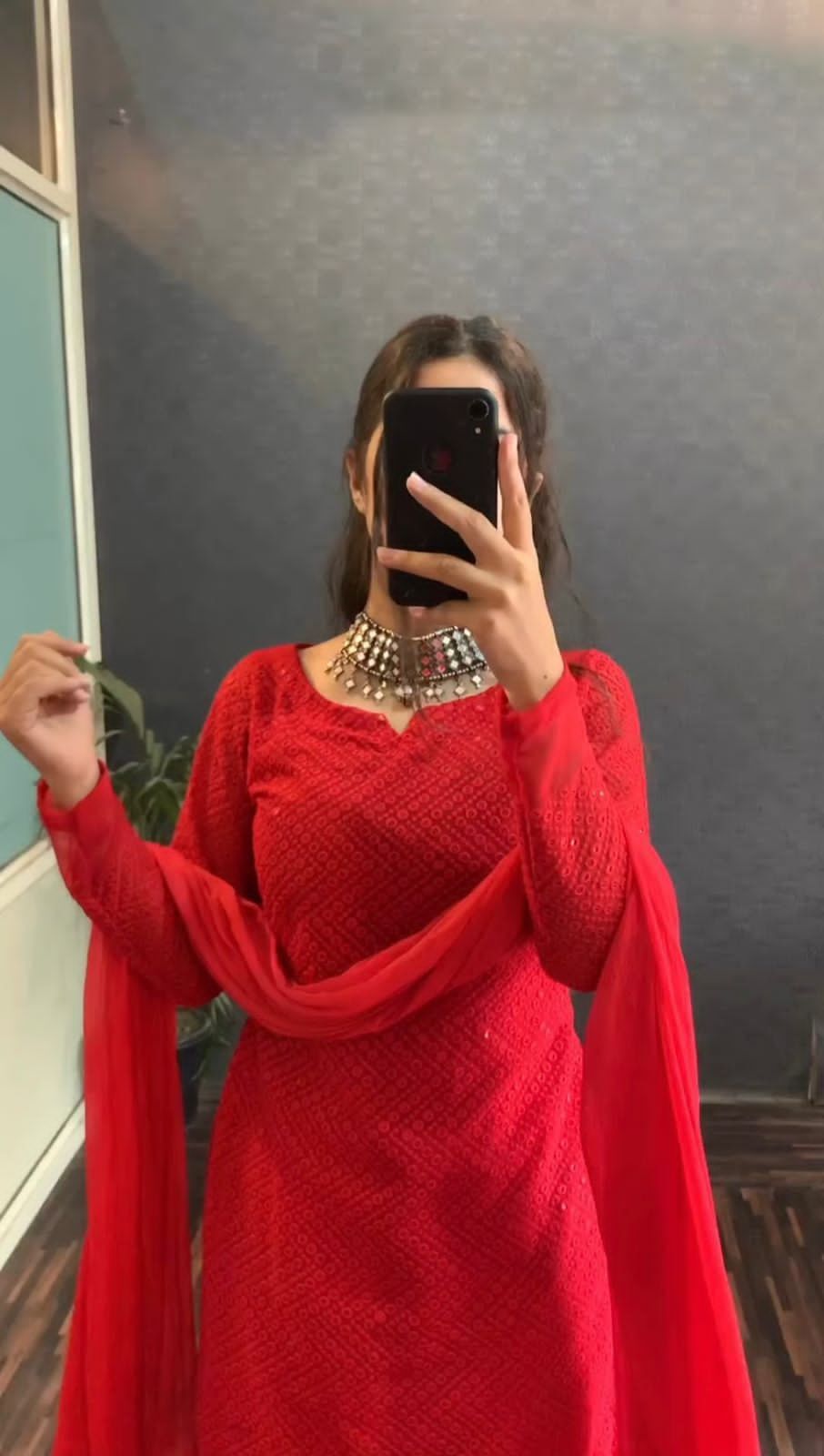 Red Readymade Dress