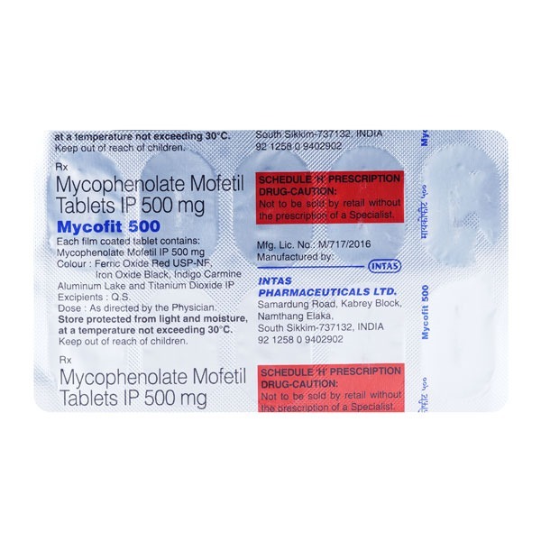 Mycophenolate Mofetil Tablets 500mg Store Below 30a C