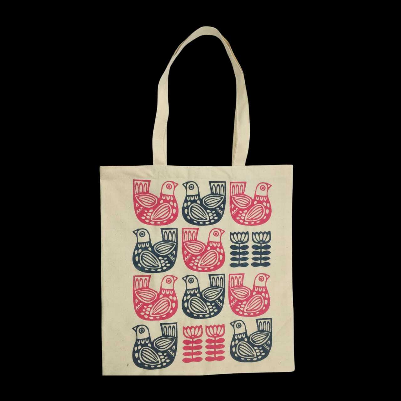 Fancy Bag In Chennai - Canvas, 14"x14"x4", Natural Color | Zip Closure, Micky Mouse Print, 5 Capacity, Customized Eco-friendly Shopping Bag