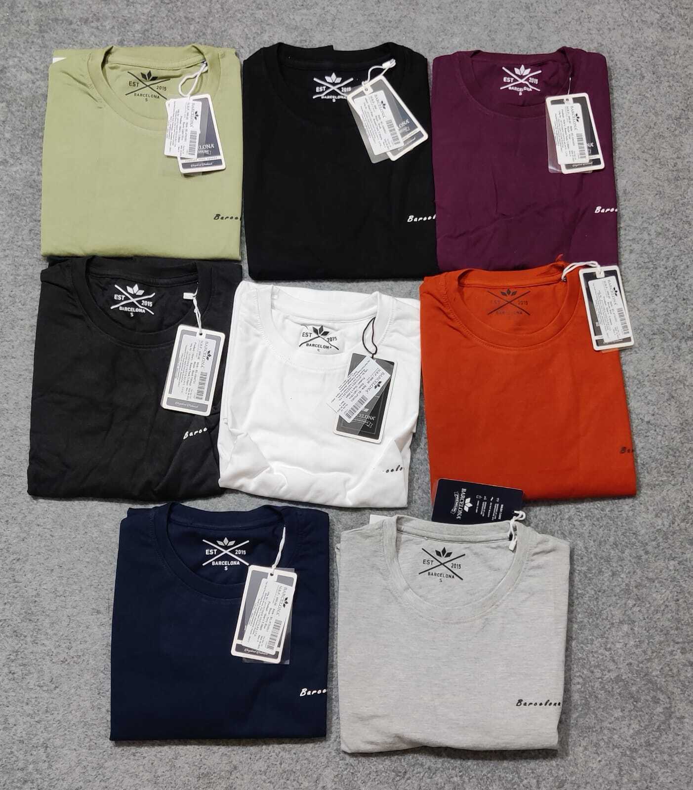 Heavy Cotton Round Neck Mens T-shirts - 100% Cotton, Available In Sizes S, M, L, Xl, Xxl, Multi Color, Short Sleeves, Plain Pattern