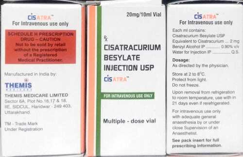 लिक्विड सीस एट्रा 10ml शीशी सिसाट्राक्यूरियम बेसिलेट इंजेक्शन Usp