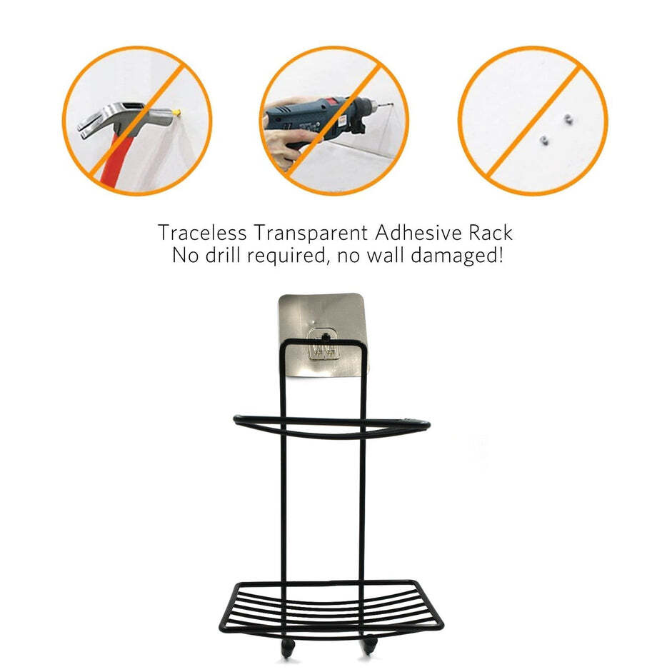 Soap Rack 2 Layer (1763a) - Metal, 2 Layer Design, Black Color | Versatile Soap Holder For Household And Bathroom Use