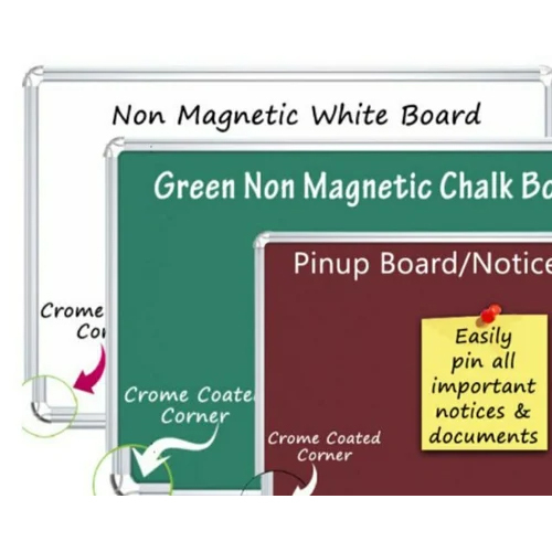 Melamine Green Chalk Board - Melamine Material, Rectangular Shape, Multicolor Finish | Ideal For Writing, Easy To Clean, Minimized Chalk Dust