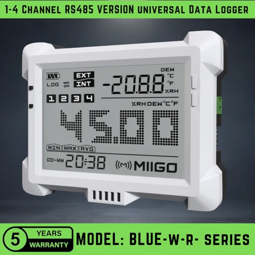 4-channel Rs485 Data Logger - 51mm X 66mm , White Plastic Body For Geotechnical Monitoring In Industrial Applications