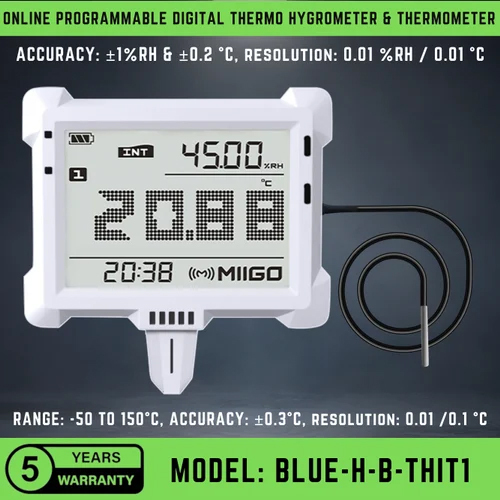 White Digital Thermo Hygrometer And Single Chanel Thermometer From Miigo