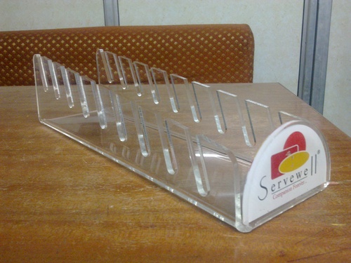 Acrylic Plate Stand - 4"x12" Size, 5mm Clear Material | Holds Plates Up To 11" Diameter, 6 Slots Available