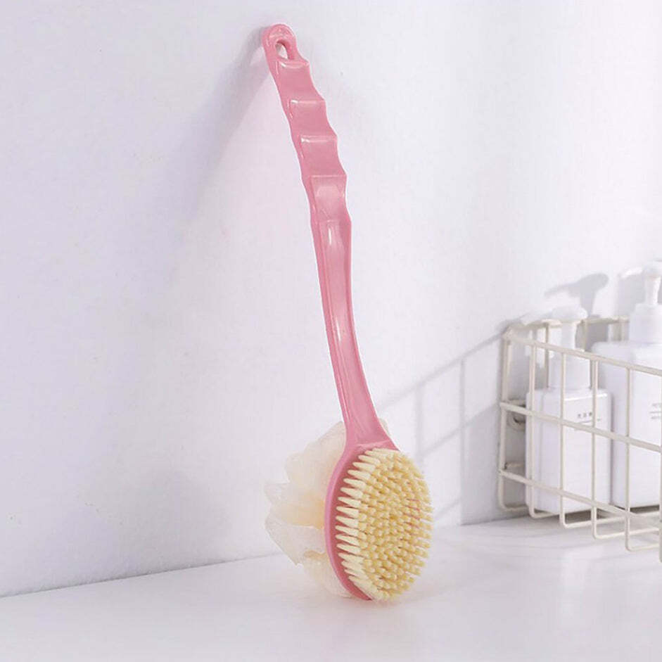2in1 Long Handle Bath Brush - 6x6x34 Cm | Exfoliating Back Scrubber, Enhanced Circulation, Multi-color Design