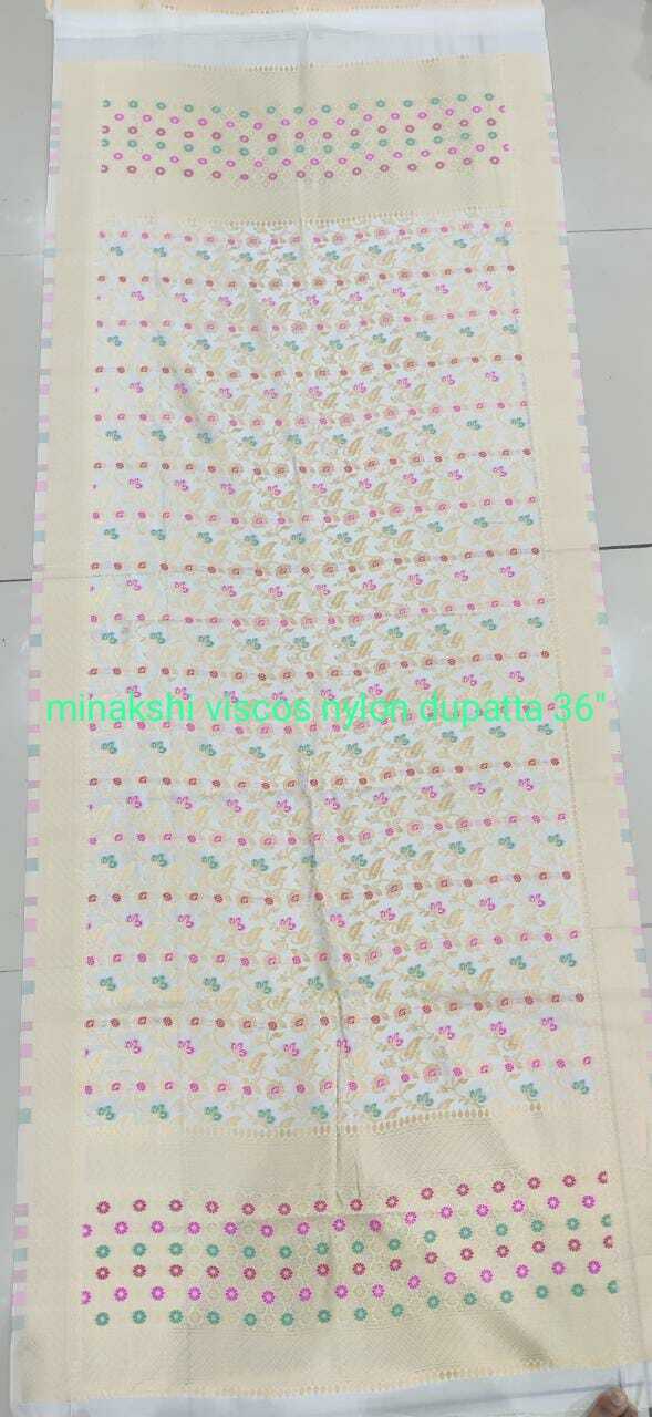 Minakshi Viscose Nylon Dupatta Fabric - Nylon Fabric, 2.25 Meters Length, Multicolor, Plain Texture, Machine Washable , Ideal For Party Wear