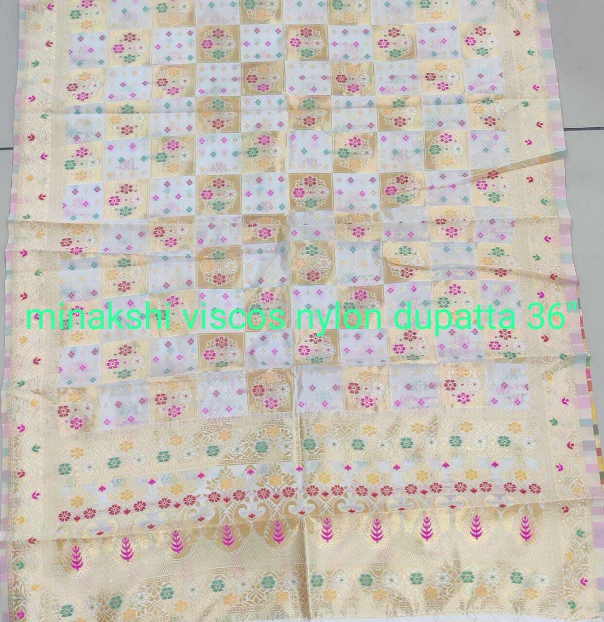 Minakshi Viscose Nylon Dupatta Fabric - Nylon Fabric, 2.25 Meters Length, Multicolor, Plain Texture, Machine Washable , Ideal For Party Wear