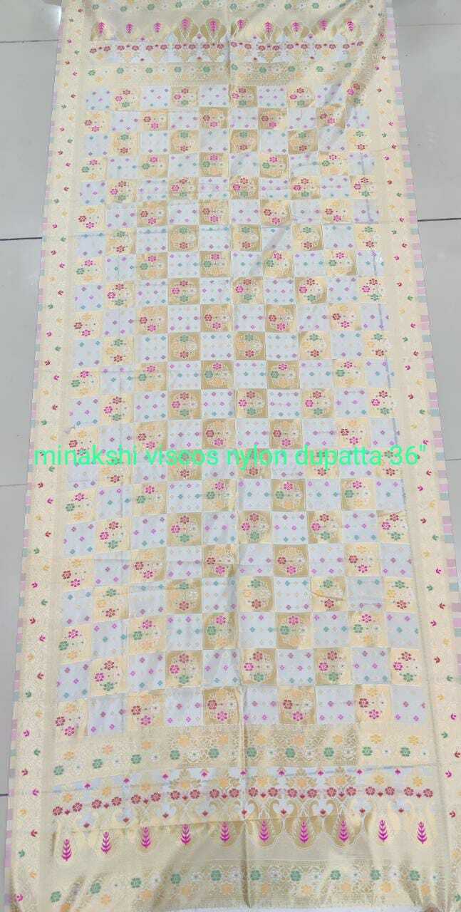 Minakshi Viscose Nylon Dupatta Fabric - Nylon Fabric, 2.25 Meters Length, Multicolor, Plain Texture, Machine Washable , Ideal For Party Wear