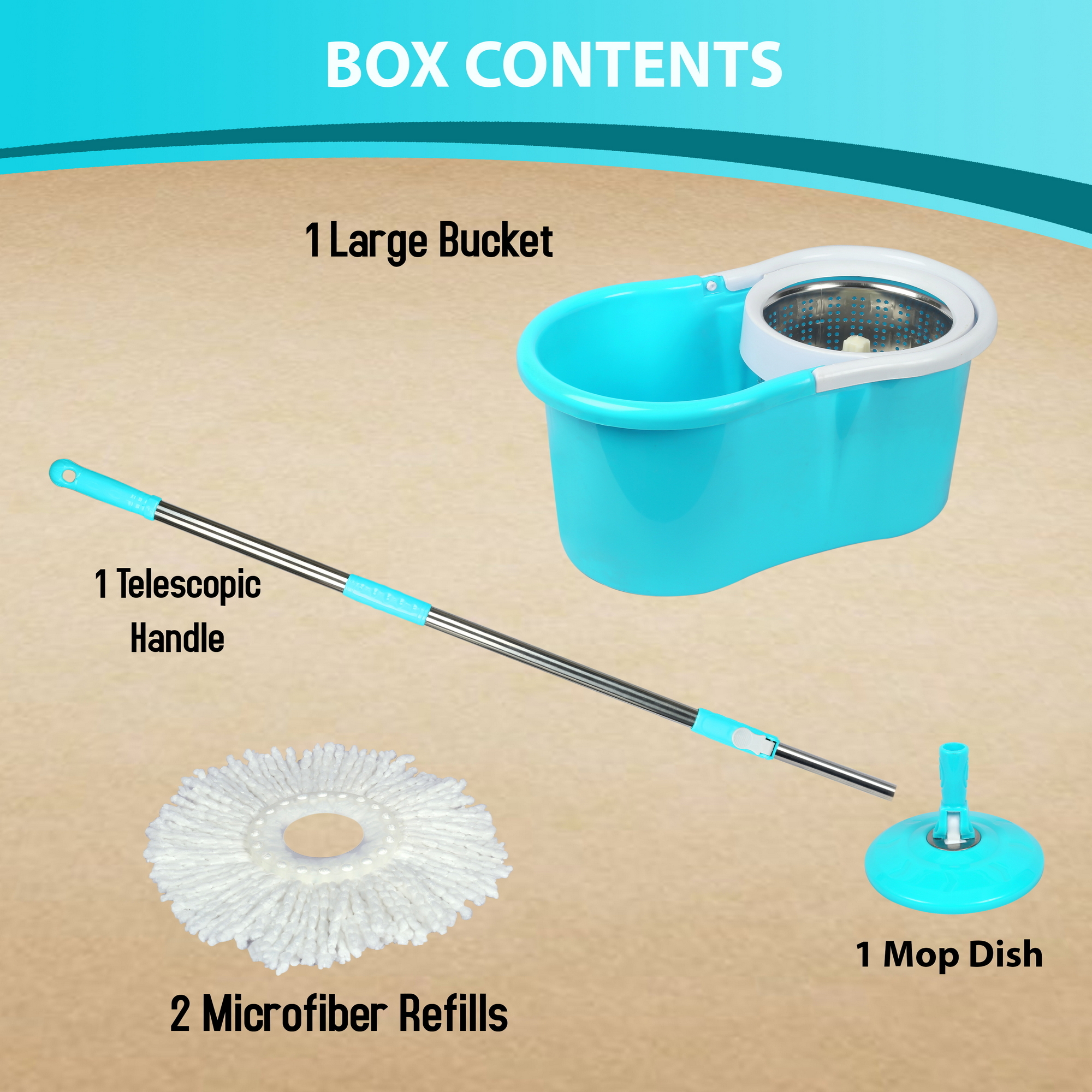 Blue 360 Degree Spin Mop Steel