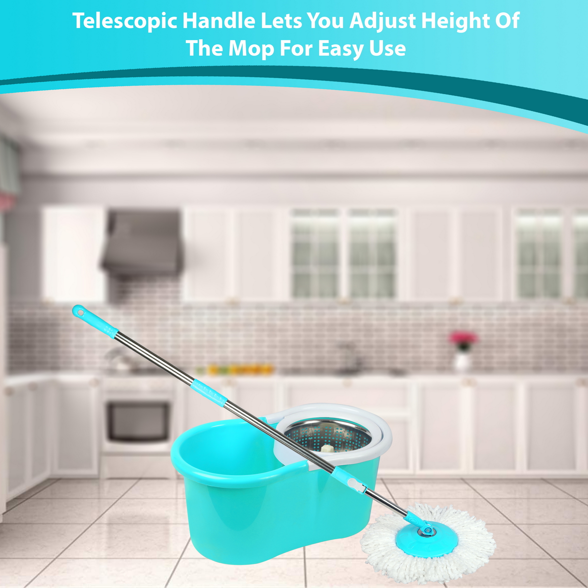 Blue 360 Degree Spin Mop Steel
