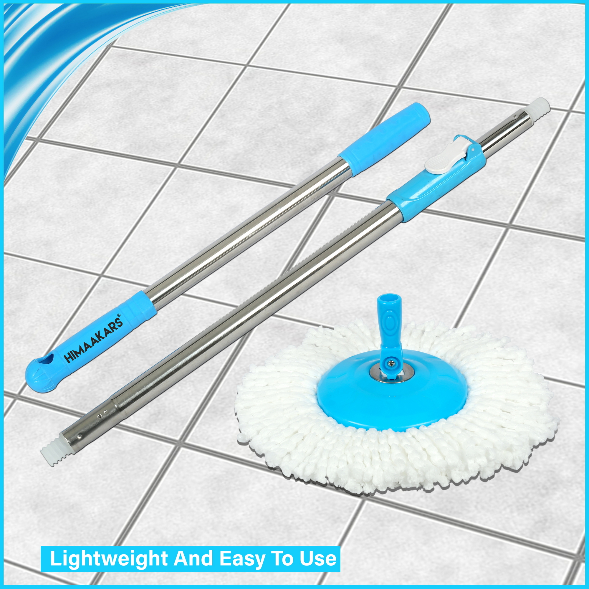 Fastclean Mop Handle And Dish And Refill Economic - Plastics & Cotton, Blue/green/pink/sky Blue | 2-part Bucket Handle Set, Microfiber Technology, 3x Better Cleaning