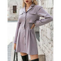 ड्रेस के माध्यम से वॉशेबल कॉलर फ्लैप डिटेल बटन