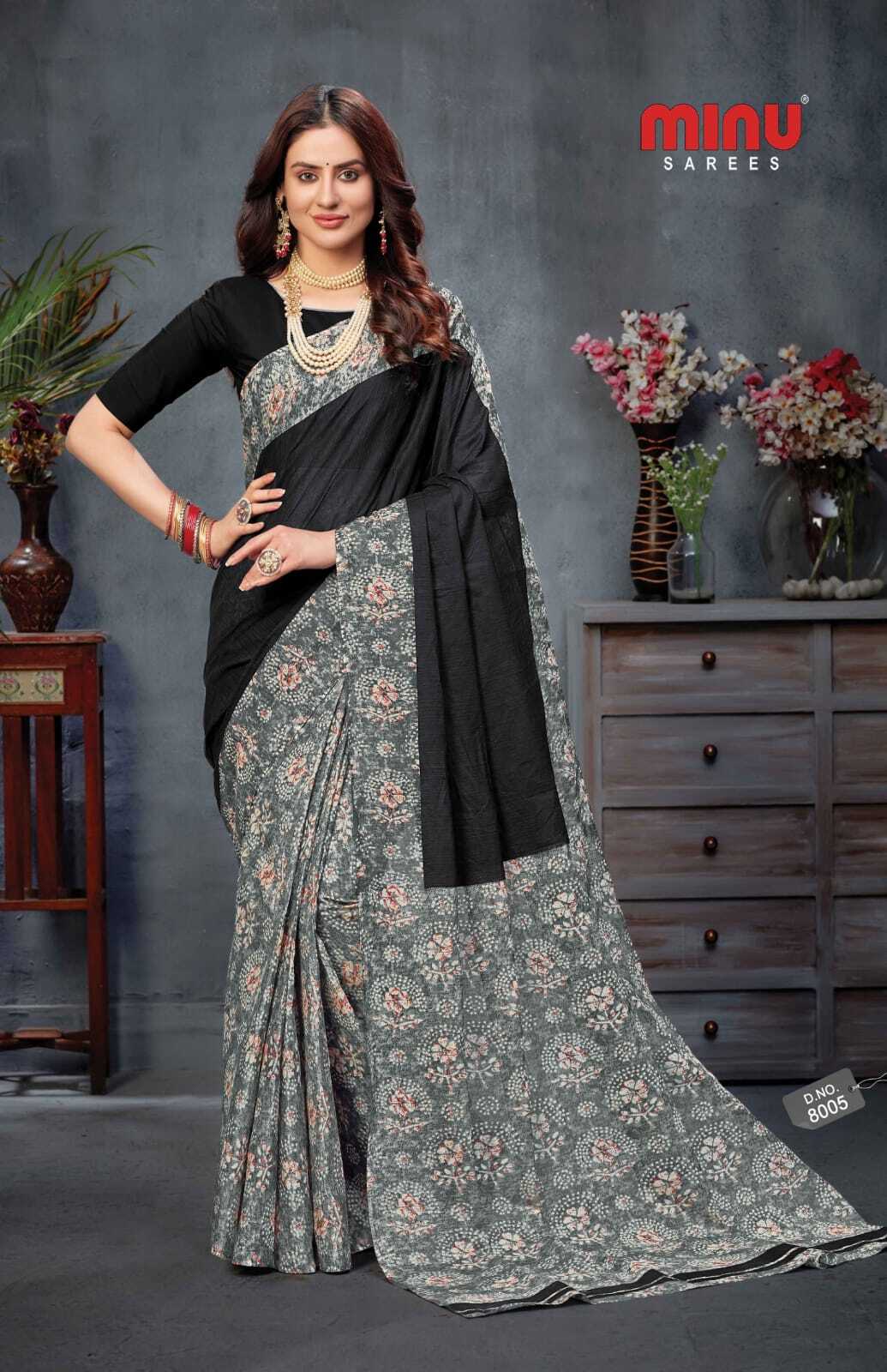 Urvashi New Cotton Saree - Cotton, Set Of 10 Pcs, Mix Colors, Printed Design, Ideal For Party Wear, Suitable For Rainy, Summer, Winter Seasons, Bollywood Style