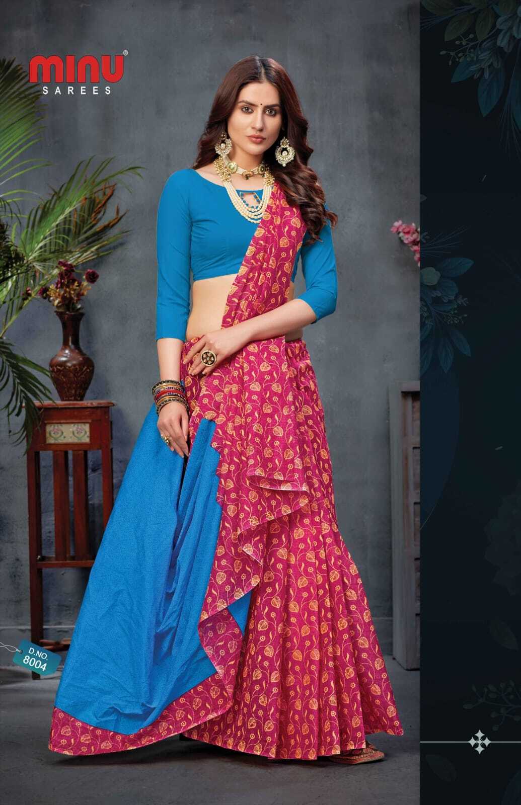 Urvashi New Cotton Saree - Cotton, Set Of 10 Pcs, Mix Colors, Printed Design, Ideal For Party Wear, Suitable For Rainy, Summer, Winter Seasons, Bollywood Style