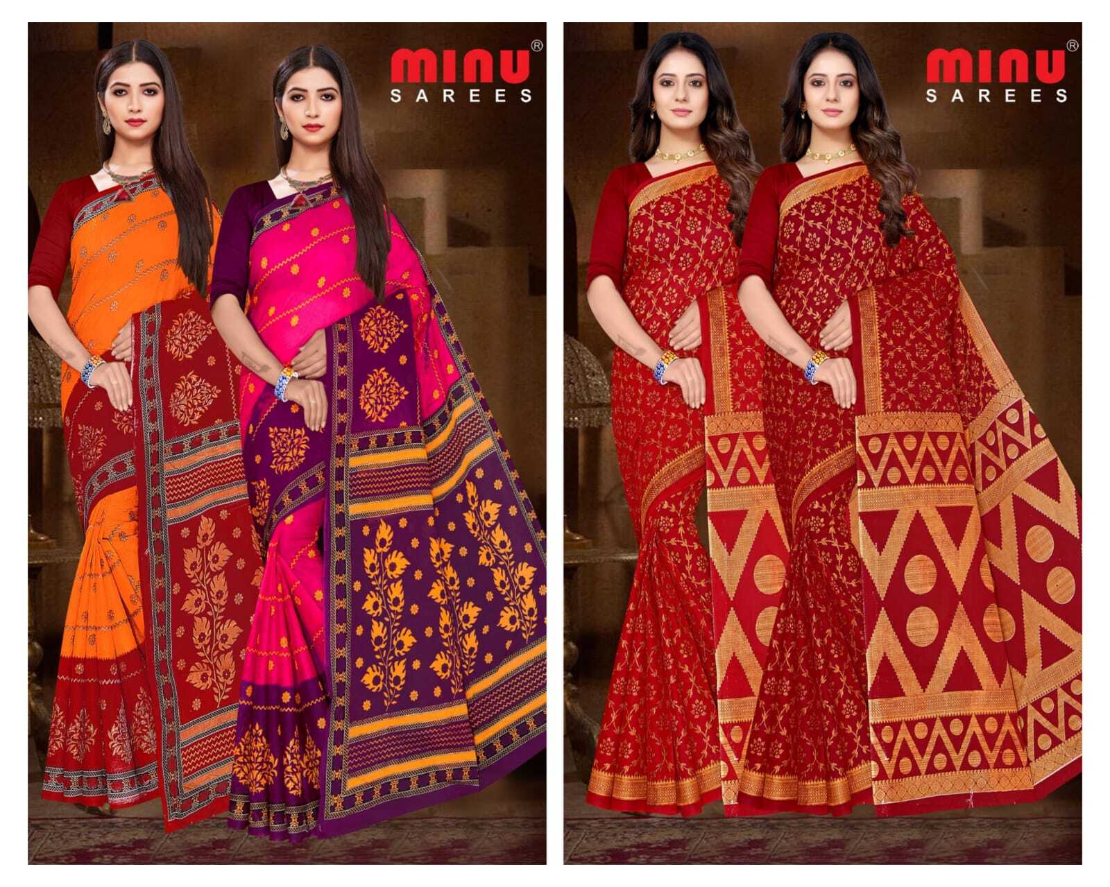 Ladies Saree - Cotton Printed Designer Saree Set Of 20 Pcs , Colorful Mix Patterns For Daily Wear Across All Seasons, Bengali Style