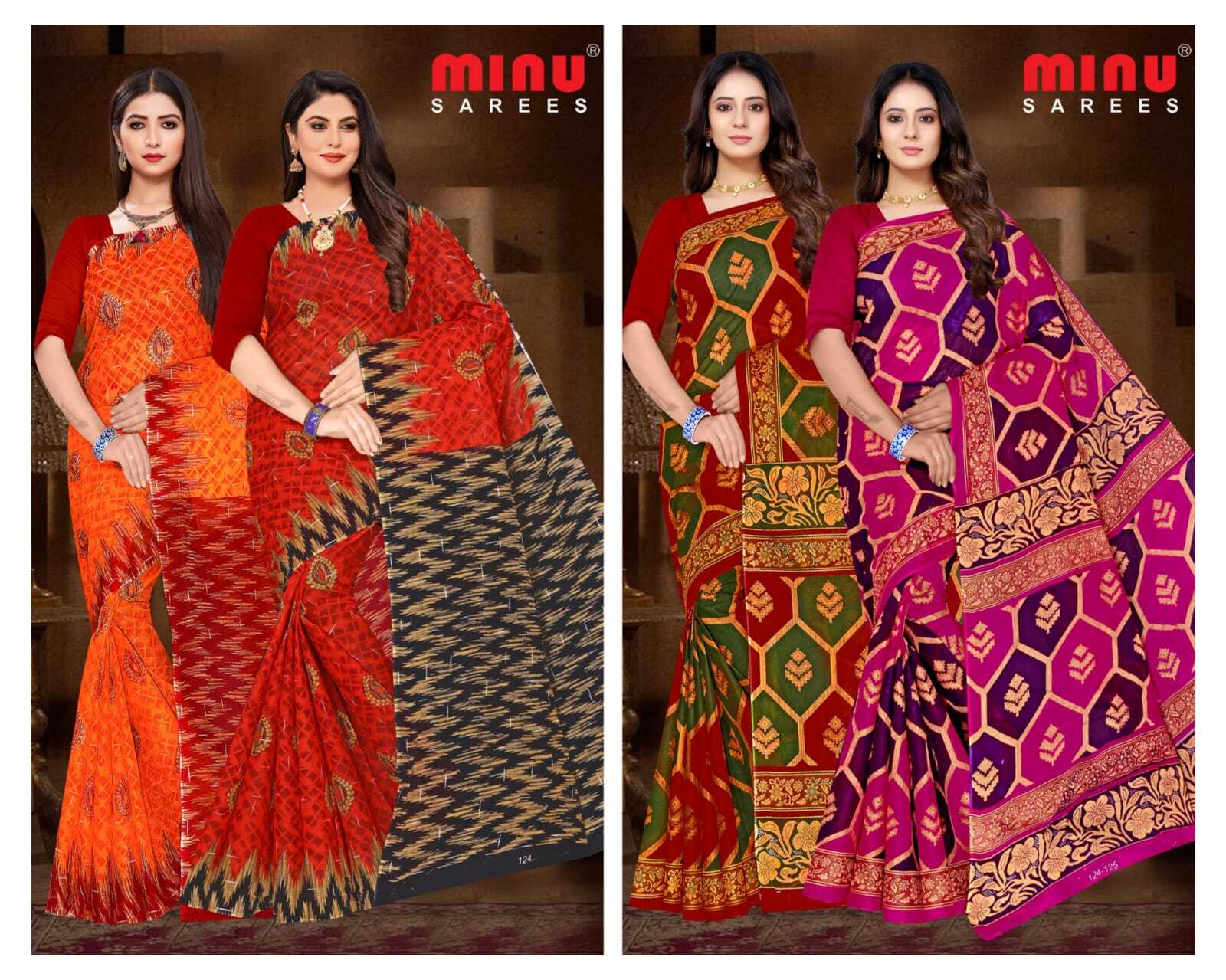Ladies Saree - Cotton Printed Designer Saree Set Of 20 Pcs , Colorful Mix Patterns For Daily Wear Across All Seasons, Bengali Style