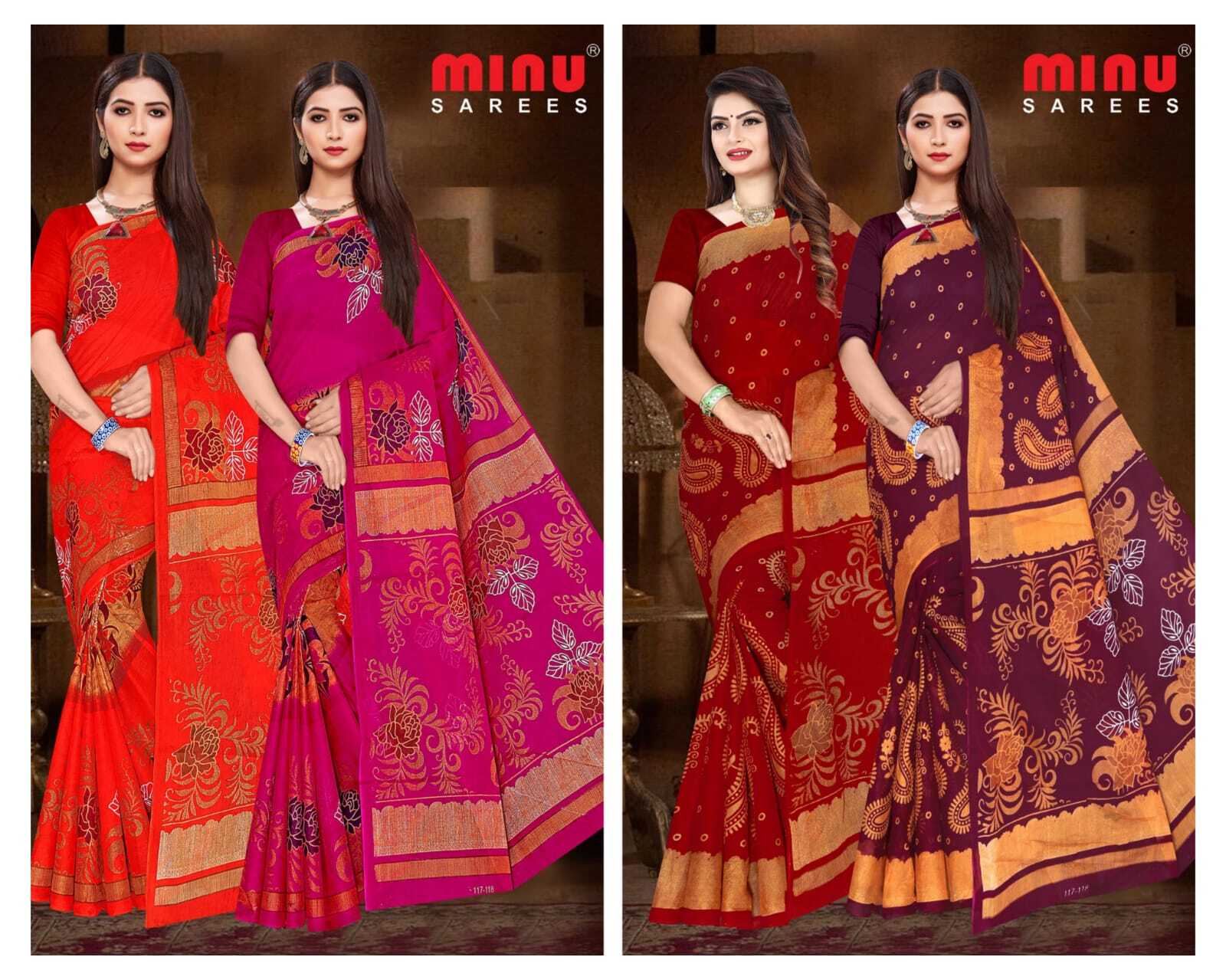 Ladies Saree - Cotton Printed Designer Saree Set Of 20 Pcs , Colorful Mix Patterns For Daily Wear Across All Seasons, Bengali Style