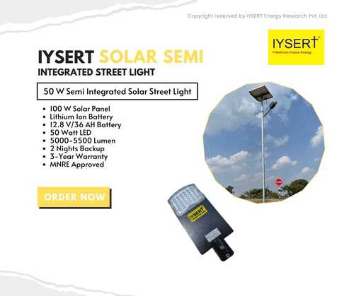 White-Black 40 Watt Solar Semi Integrated Street Light