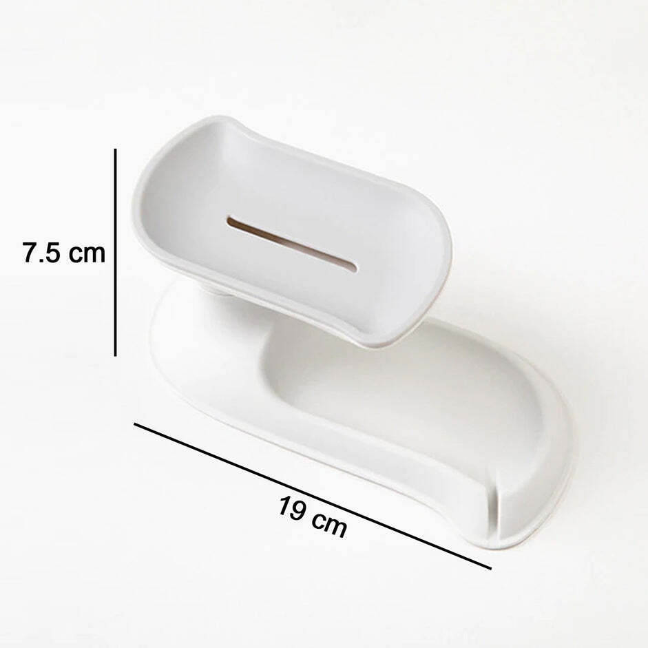 4860c Plastic Double Layer Soap Dish Holder Pack Of 2 - Durable Plastic, 10x10x22 Cm, Multi-color | Slant Design For Fast Soap Drying, Strong Adhesive, No Drilling Required