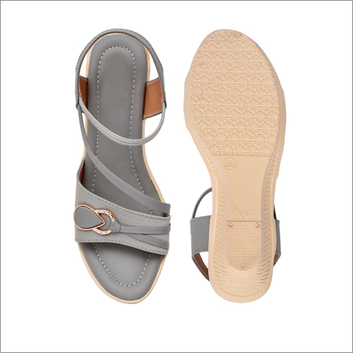 Women Wedge High Heel Sandal - Leather Upper, Customized Size, Pvc Outsole, Pink Sole, Black Strap, Velcro Locking System | For All Seasons
