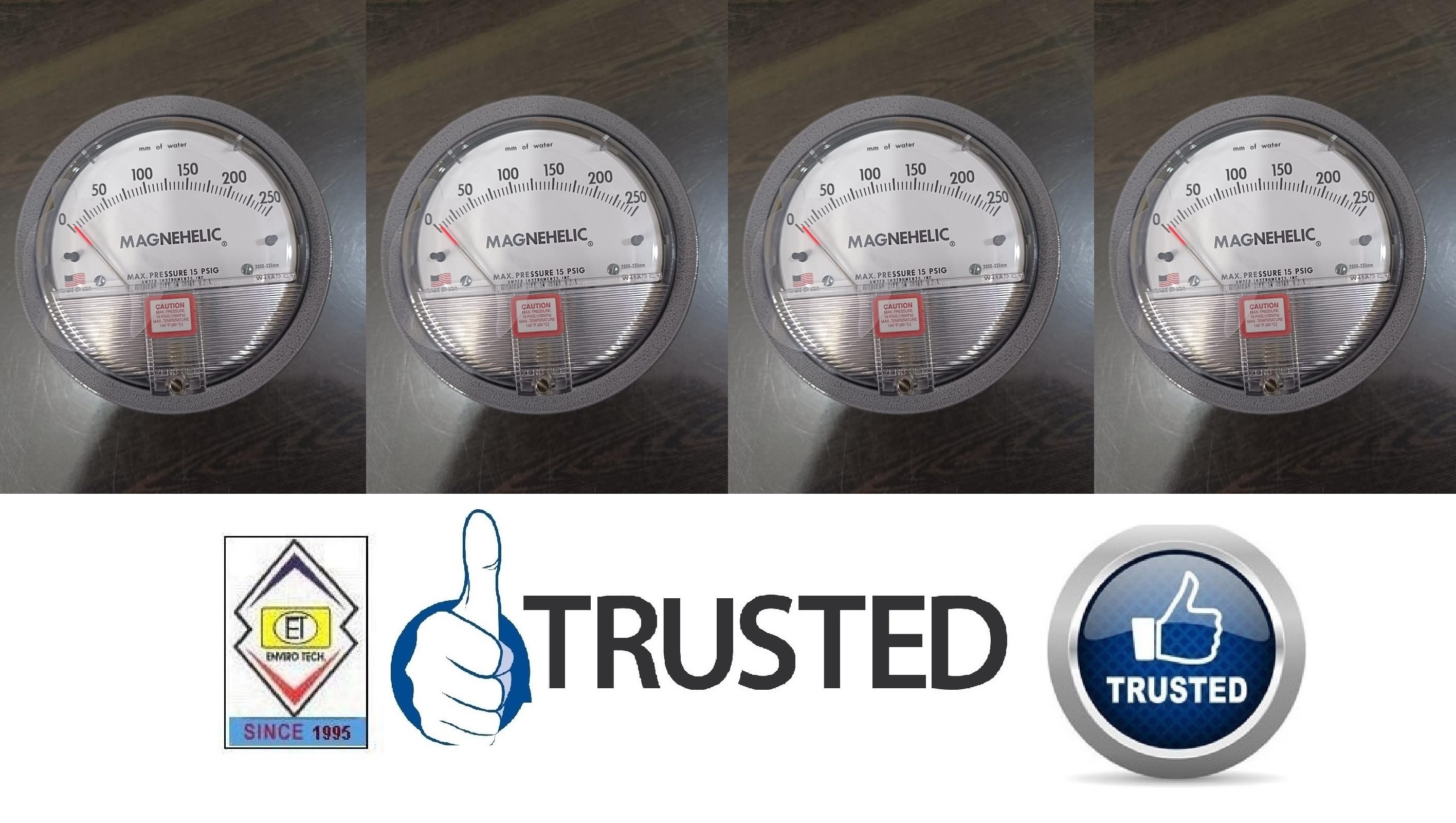 Dwyer Magnehelic Gauge Distributor - Plastic Dial, 4" Diameter, Metal Alloy Construction | Â±2% Accuracy, Back-mounted For Diverse Industrial Applications