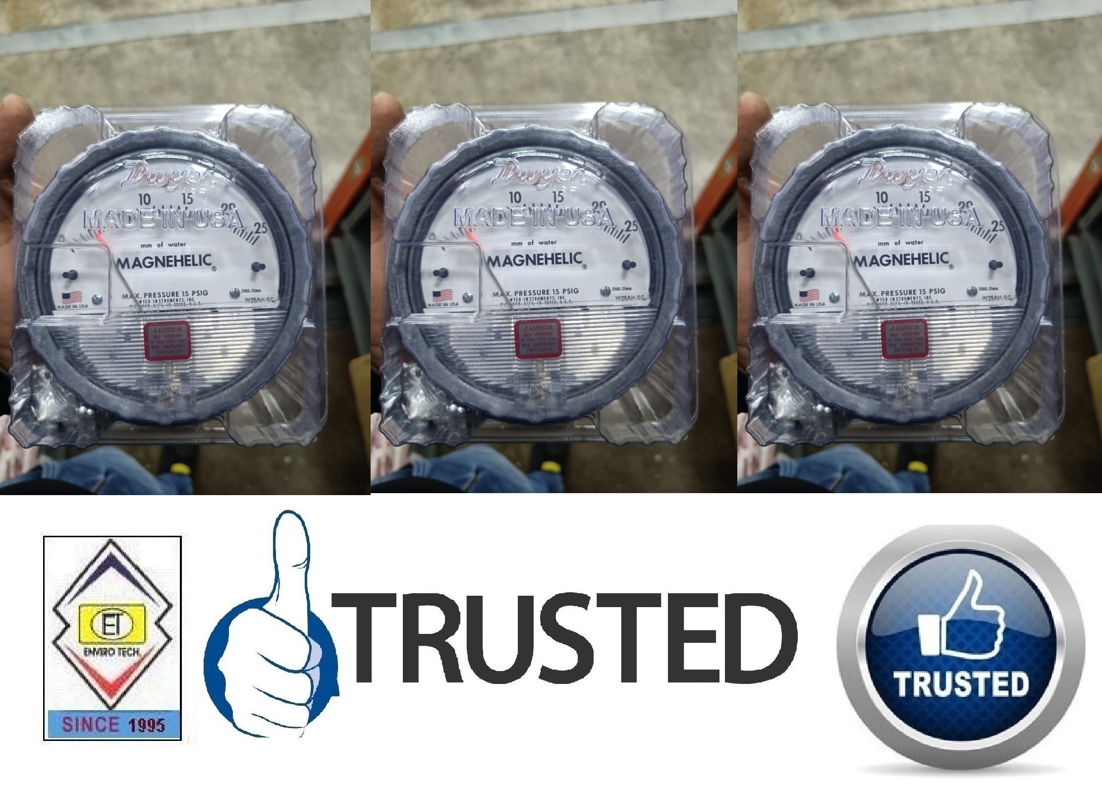 Dwyer Magnehelic Gauge Distributor - Plastic Dial, 4" Diameter, Metal Alloy Construction | Â±2% Accuracy, Back-mounted For Diverse Industrial Applications