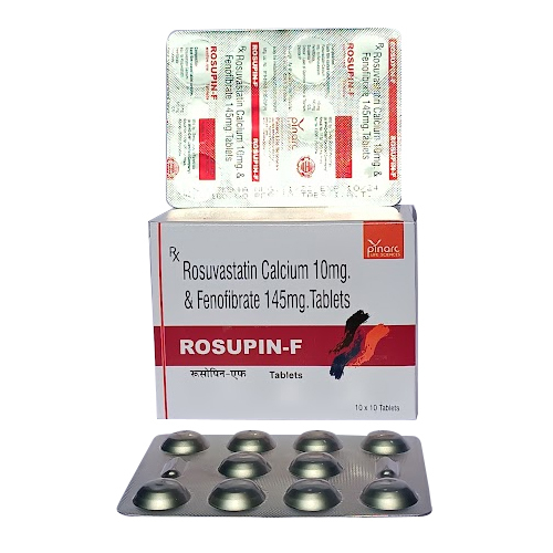 रोसुवास्टैटिन कैल्शियम 10mg और फेनोफिब्रेट 145mg टैबलेट सामान्य दवाएं