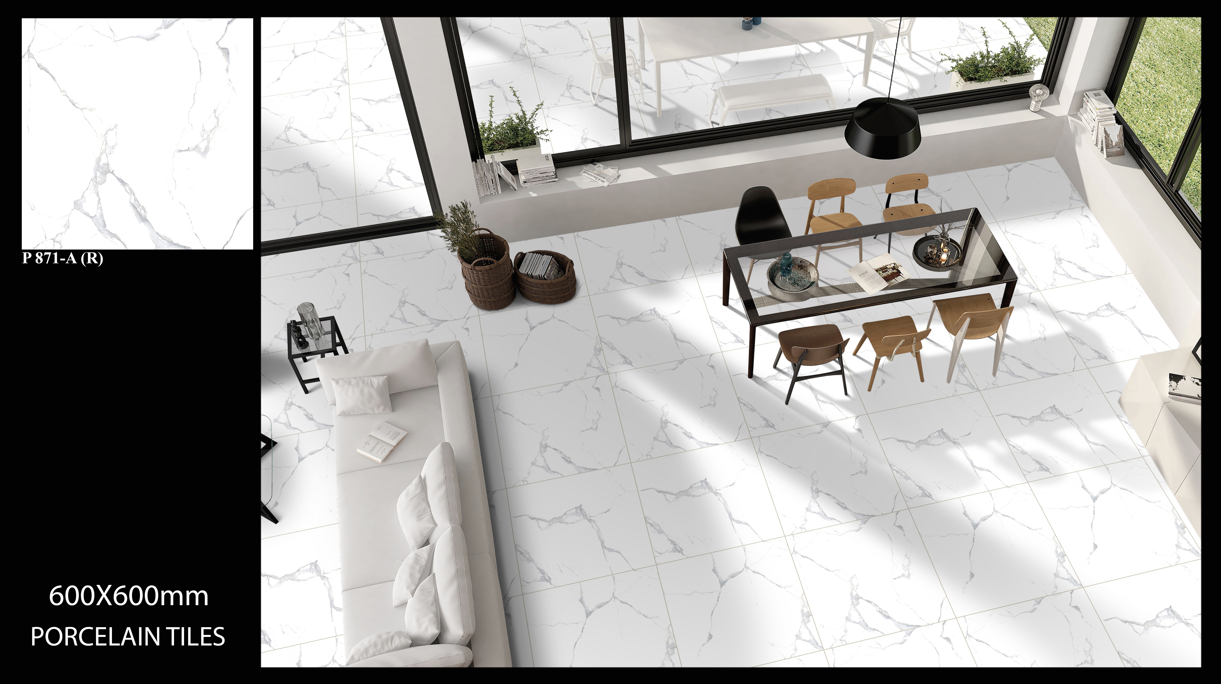 Porcelain Tiles P 871 Size: 600x600mm