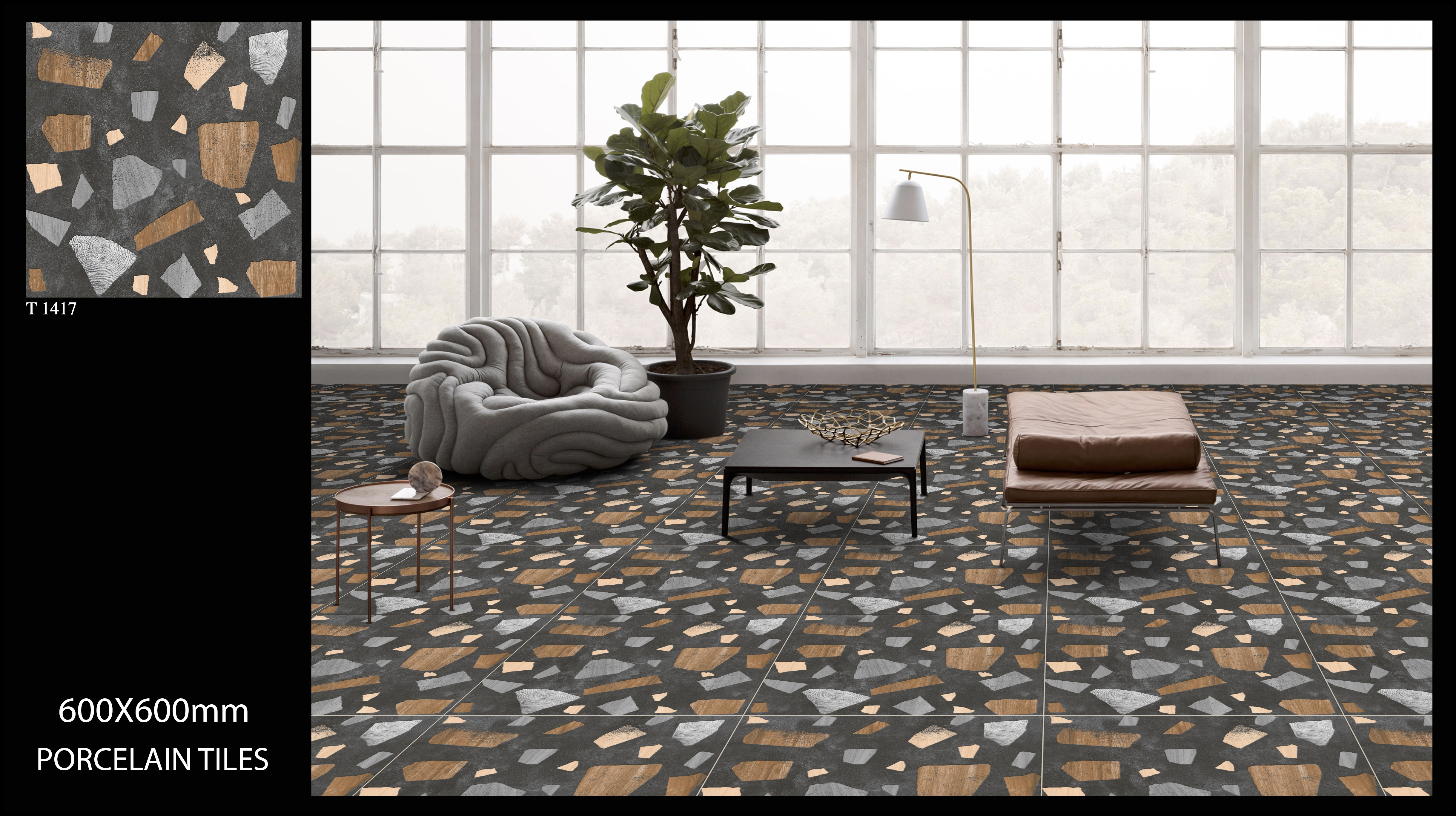 Ceramic Tiles - 600x600mm | Acid-resistant, Heat Insulation, Polished Finish, Matt Surface, 8.5mm Thickness
