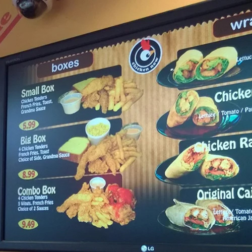 Menu Signage - Application: Industrial