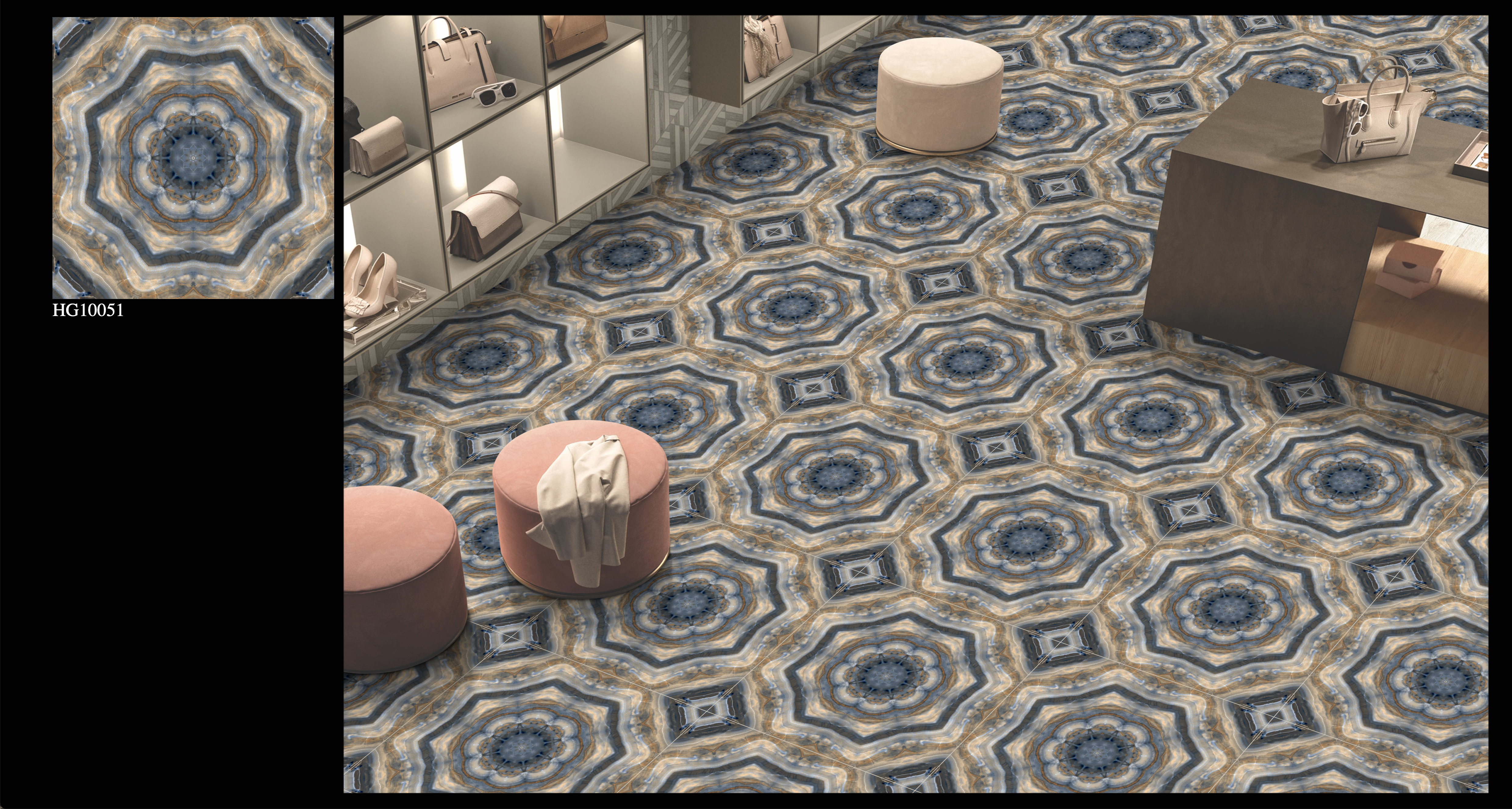 Vitrified Tiles 10051 Size: 600x600mm