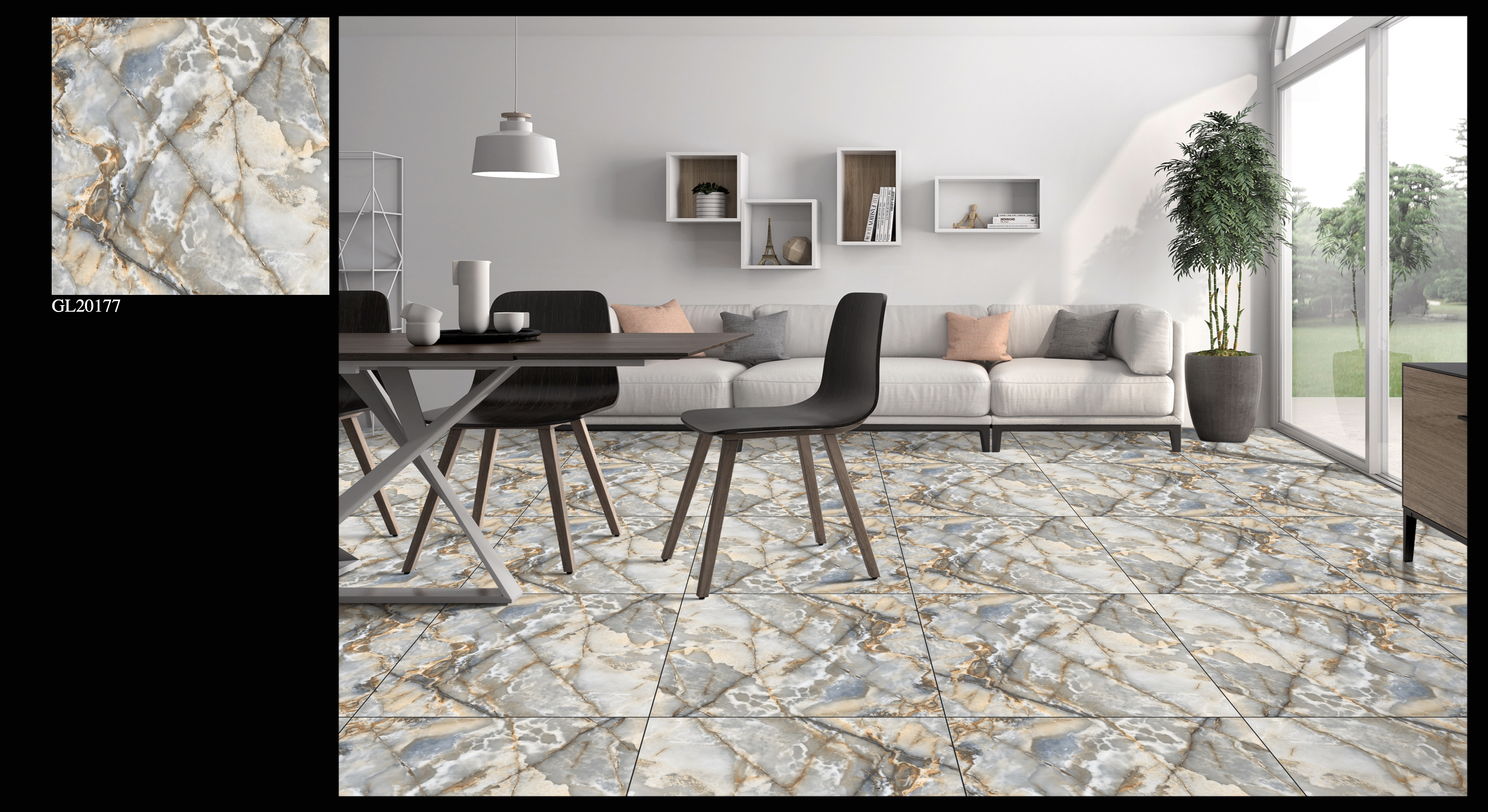 Vitrified Tiles 20177 Size: 600x600mm