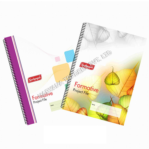 High Quality Project Notebook A4 Spiral 20 Sheets (One Side Ruled Colour-desizner Paper)