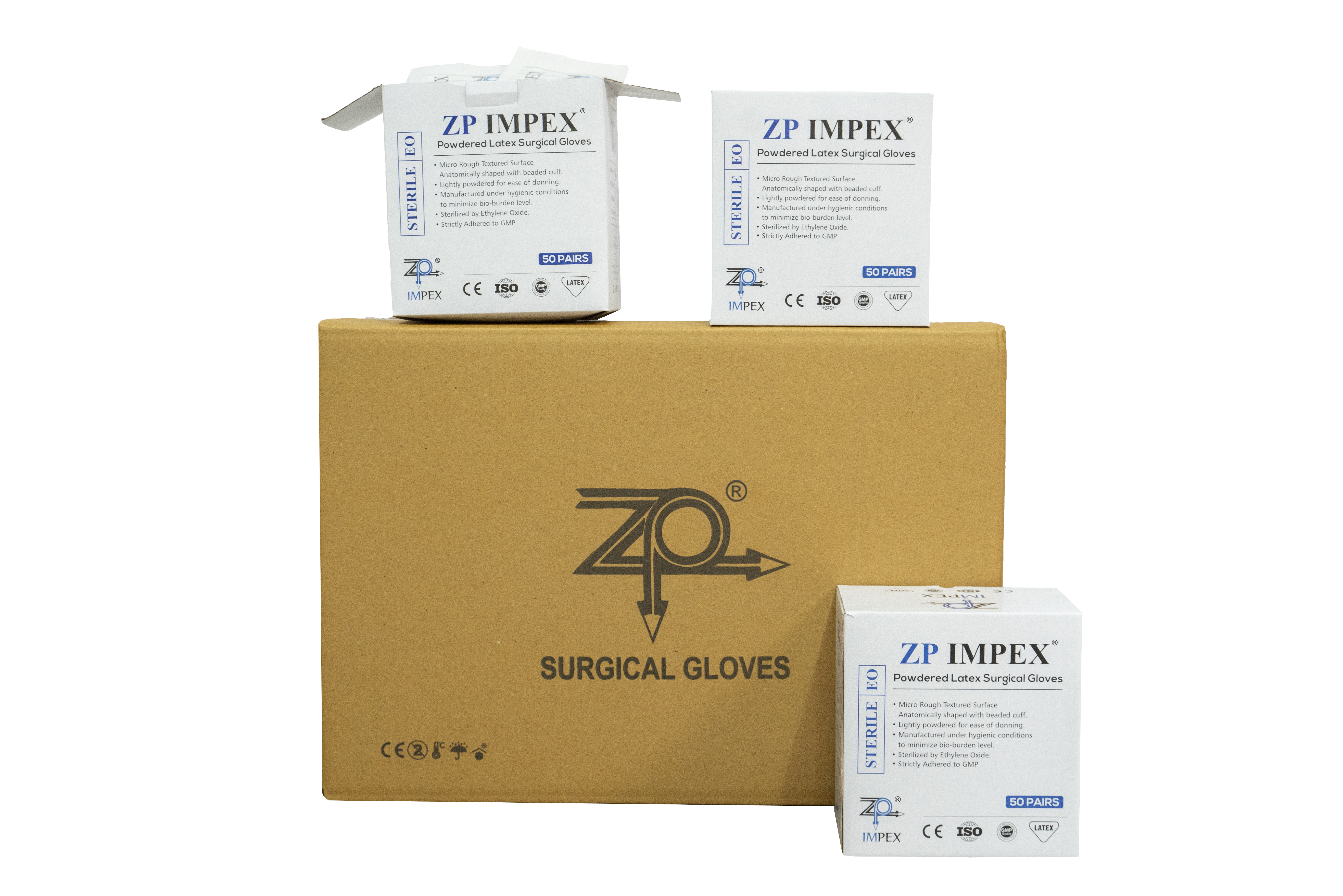 White Sterile Latex Surgical Gloves Powdered