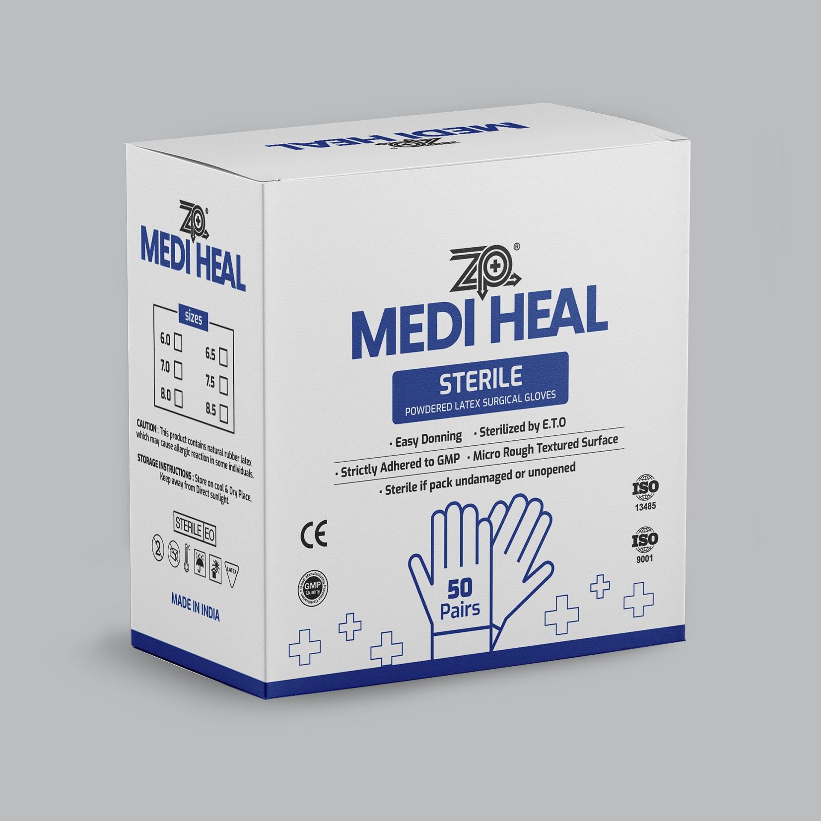White Sterile Latex Surgical Gloves Powdered